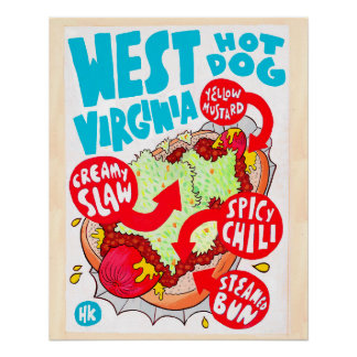 Poster van Hawk Krall, groot West Virginia Hot Dog