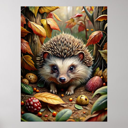 Poster van herfstdieren (Voorkant)