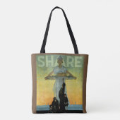 Poster van het aandeel van de wereldoorlog Tote Bag (Achterkant)
