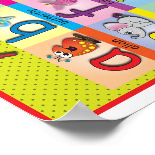 Poster van het alfabet van kinderen (Hoek)