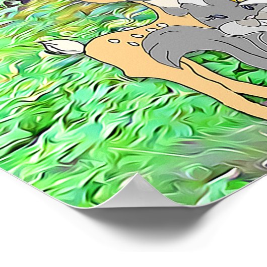 Poster van het Baby shower Forest Animal Theenmaal (Hoek)