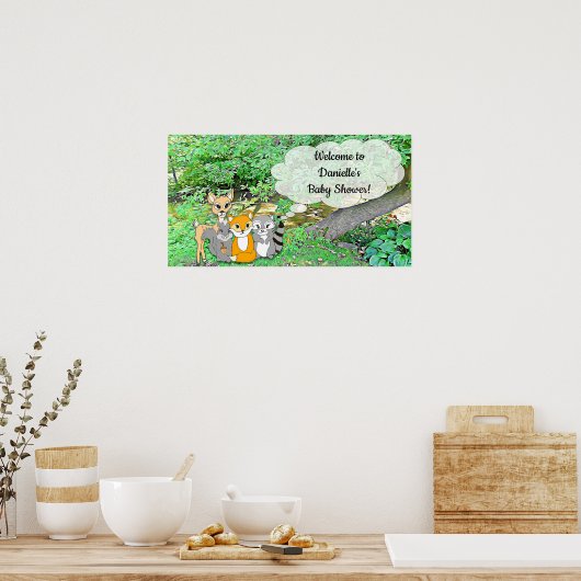 Poster van het Baby shower Forest Animal Theenmaal (Keuken)