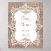 Poster van het Baby shower van de rand (Voorkant)