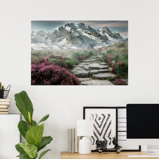 poster van het bergtraject (Thuiskantoor)