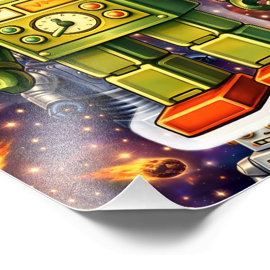 Poster van het bordspel kosmisch avontuur (Hoek)