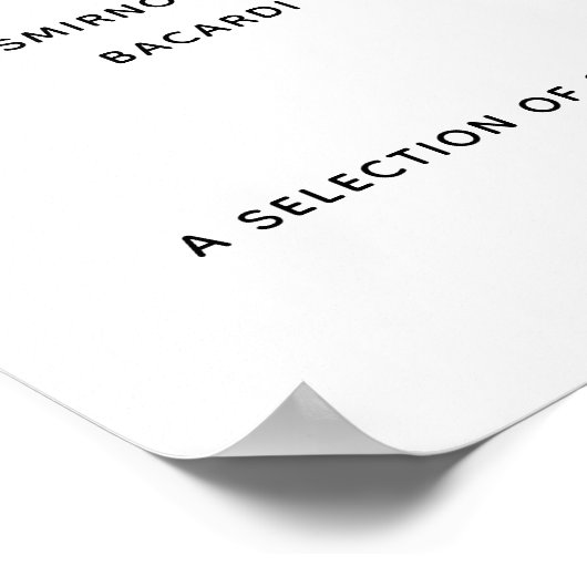 Poster van het Bourgundy Wedding Bar-menu (Hoek)