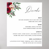 Poster van het Bourgundy Wedding Bar-menu (Voorkant)