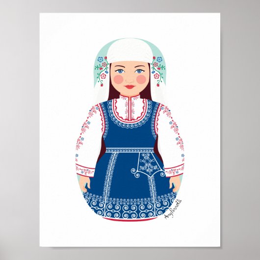 Poster van het Bulgaarse Matryoshka (Voorkant)