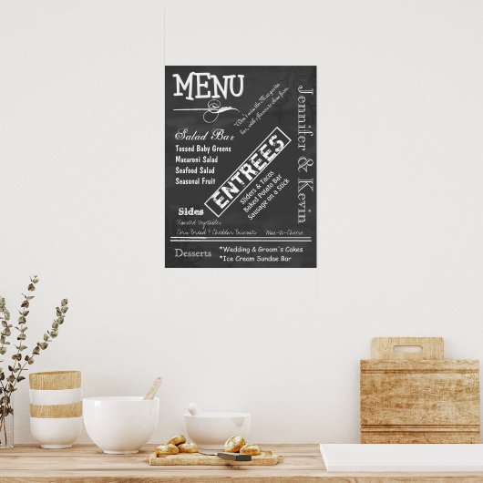 Poster van het  Chalkboard-menu van het Weddenscha (Keuken)
