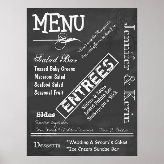 Poster van het Chalkboard-menu van het Weddenscha (Voorkant)