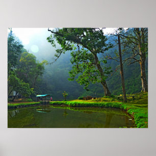 Poster van het Cityscape Natuur Scenery-meer in he