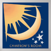 Poster van het decoratieve vierkant van zon, maan (Voorkant)