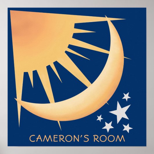 Poster van het decoratieve vierkant van zon, maan (Voorkant)