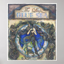 poster van het "Deep Blue Zee" - 40 cm x 46,2 cm