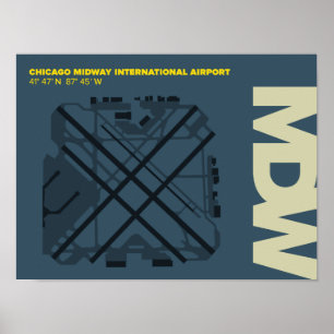 Poster van het diagram van Chicago Midway Airport 