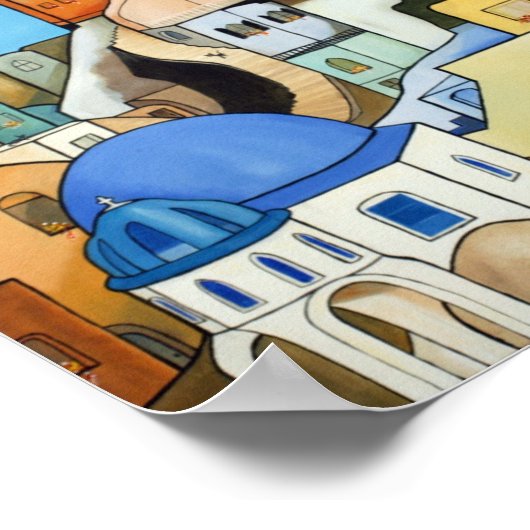 Poster van het dorp Griekenland (Hoek)