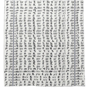 Poster van het Ethiopische Amharic Alphabet Ge'ez  Douchegordijn