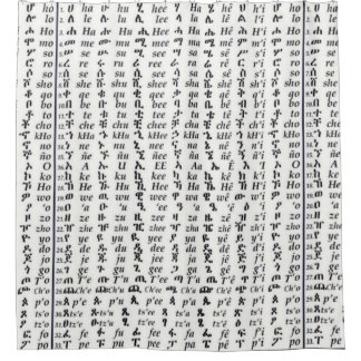 Poster van het Ethiopische Amharic Alphabet Ge'ez  Douchegordijn