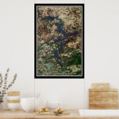 Poster van het Eufaula Oklahoma-satellietmeer (Keuken)
