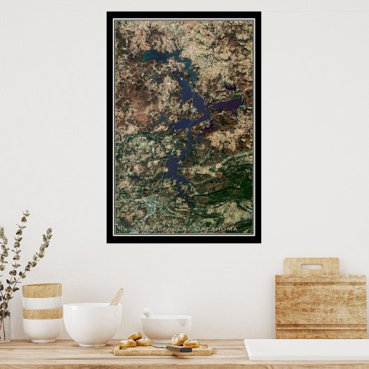 Poster van het Eufaula Oklahoma-satellietmeer (Keuken)
