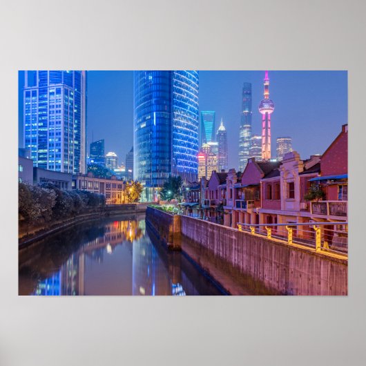 Poster van het financiële district Shanghai (Voorkant)