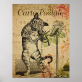 Poster van het Franse Briefkaart Cat en Fiddle (Voorkant)