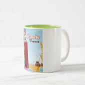 Poster van het Franse landbouwlandschap Occitanie Tweekleurige Koffiemok (Voorkant rechts)