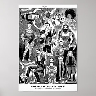 Poster van het Freak-Show van Barnum en Bailey