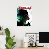 Poster van het gebogen terrein V1-ontwerp (Thuiskantoor)