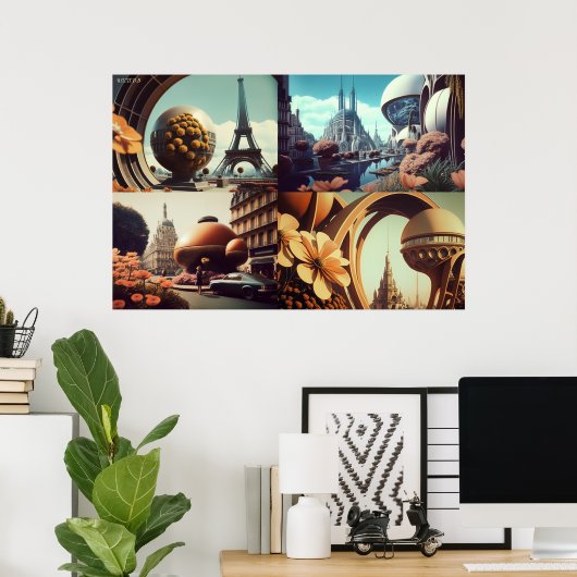 Poster van het grote oude Europa (met Logo van de  (Thuiskantoor)