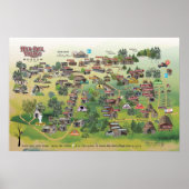Poster van het Har-Ber Village Museum Map (Voorkant)