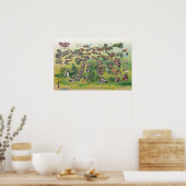 Poster van het Har-Ber Village Museum Map (Keuken)