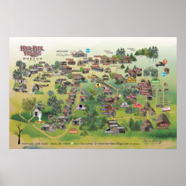 Poster van het Har-Ber Village Museum Map