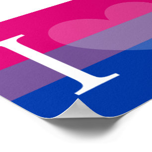 Poster van het hart (Bisexual Pride)
