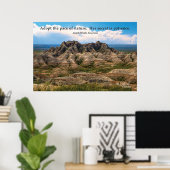 Poster van het Landschap Badlands met Citaat (Thuiskantoor)