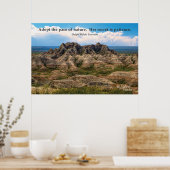 Poster van het Landschap Badlands met Citaat (Keuken)