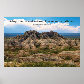 Poster van het Landschap Badlands met Citaat
