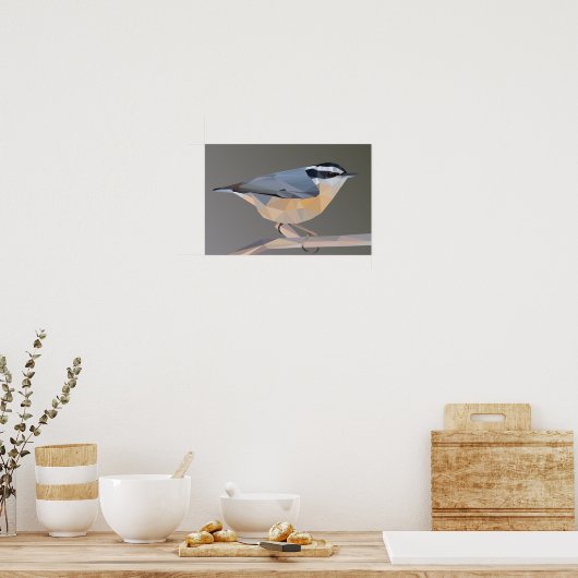 Poster van het landschap van de rode borstkas (Keuken)