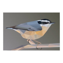 Poster van het landschap van de rode borstkas