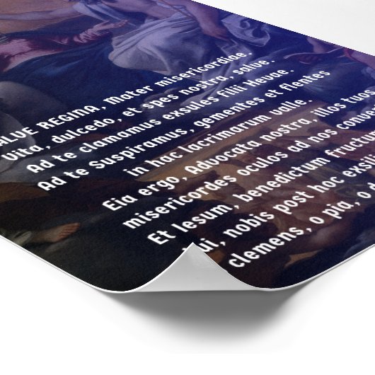 Poster van het Latijnse gebed van Salve Regina (Hoek)