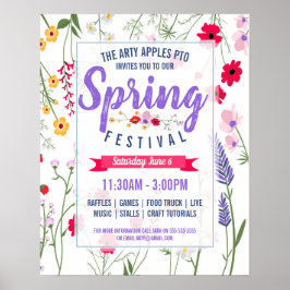 Poster van het lentesfeest Fling Flyer Spring Brea