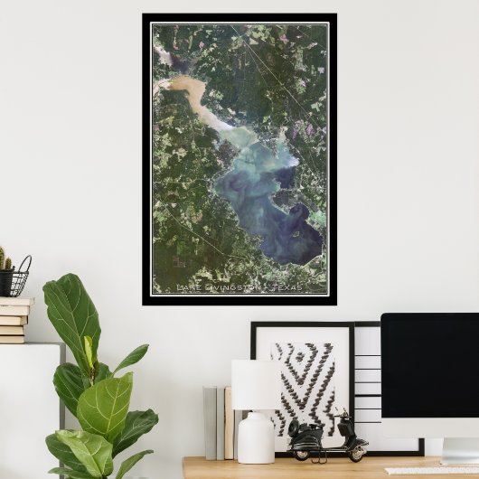 Poster van het Livingston Texas-meer (Thuiskantoor)