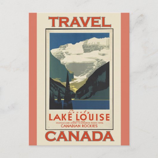Poster van het Louise Canada Vintage Travel Briefkaart (Voorkant)