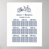 Poster van het marineschema Navy Blue Tandem Bike  (Voorkant)