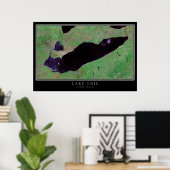 Poster van het meer Erie Satellite (Thuiskantoor)