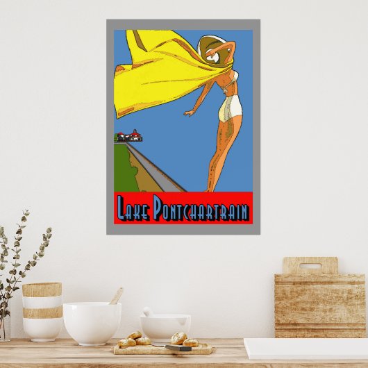 Poster van het meer Pontchartrein (Keuken)