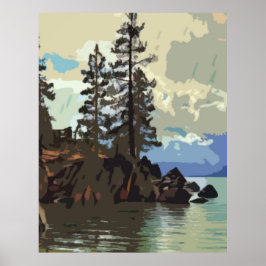 Poster van het meer Tahoe Sand Harbor Print