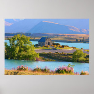 poster van het meer tekapo new zealand landscape U