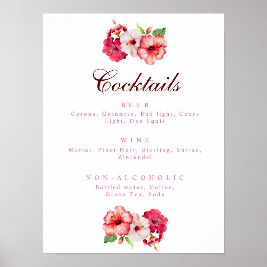 Poster van het menu Tropisch Floral Drink (Voorkant)