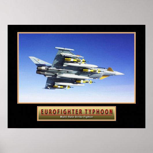 Poster van het militaire Vliegtuig "Eurofighter Ty (Voorkant)